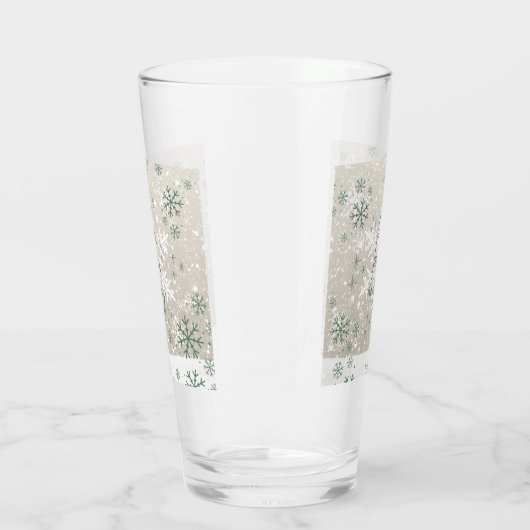 Groene beige sneeuwvlokken houden van Peace Joy Ho Glas (Links)