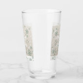 Groene beige sneeuwvlokken houden van Peace Joy Ho Glas (Rechts)