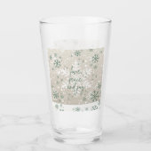Groene beige sneeuwvlokken houden van Peace Joy Ho Glas (Voorkant)