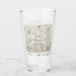 Groene beige sneeuwvlokken houden van Peace Joy Ho Glas