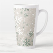 Groene beige sneeuwvlokken houden van Peace Joy Ho Latte Mok (Rechts)