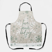 Groene beige sneeuwvlokken houden van Peace Joy Ho Schort (Voorkant)