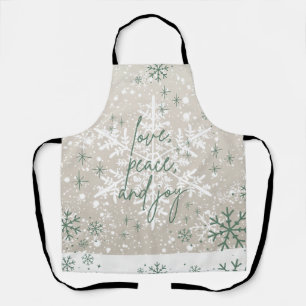 Groene beige sneeuwvlokken houden van Peace Joy Ho Schort
