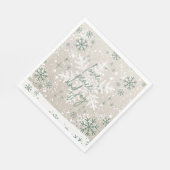 Groene beige sneeuwvlokken houden van Peace Joy Ho Servet (Hoek)