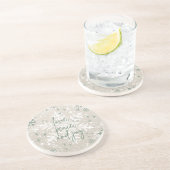 Groene beige sneeuwvlokken houden van Peace Joy Ho Zandsteen Onderzetter (Zijkant)