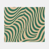 Groene Beige Zebra Stripe Minimalistische Lente Zo Fleece Deken (Voorkant (Horizontaal))