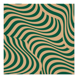 Groene Beige Zebra Stripe Minimalistische Lente Zo Perfect Poster