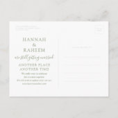 Groene bekendmaking van Beach Wedding Mint Aankondigingskaart (Achterkant)