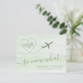 Groene bekendmaking van Beach Wedding Mint Aankondigingskaart (Staand voorkant)