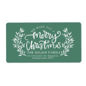 Groene belettering kalligrafie familie etiket (Voorkant)