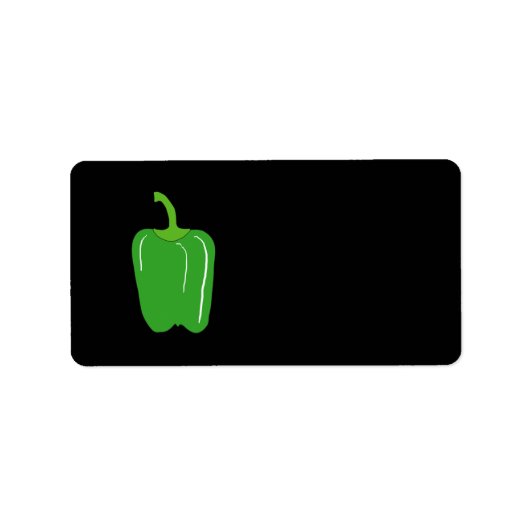 Groene Bell Pepper. Geheel. Etiket (Voorkant)