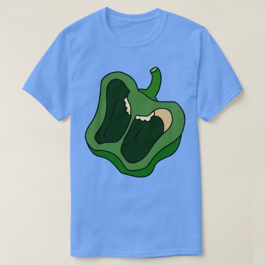 Groene Bell Pepper Half Slice T-shirt (Design voorkant)