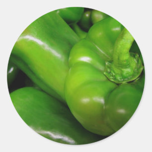 Groene Bell Peppers Gift Range Ronde Sticker