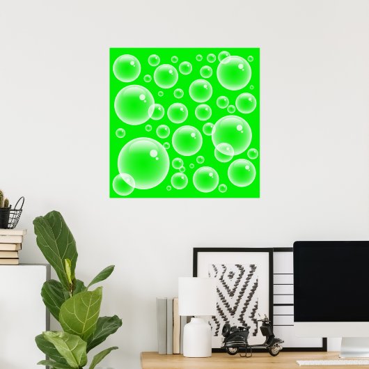 Groene belletjes poster (Thuiskantoor)