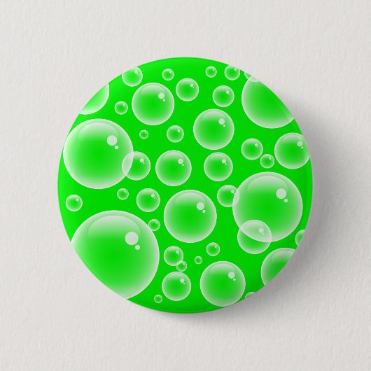 Groene belletjes ronde button 5,7 cm (Voorkant)