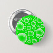 Groene belletjes ronde button 5,7 cm (Voorkant /achterkant)