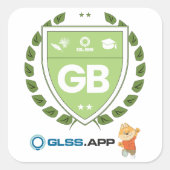 Groene Belt Gecertificeerd - GLSS.app Vierkante Sticker (Voorkant)