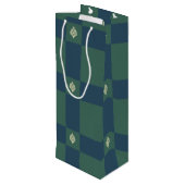 Groene benzine logo wijn cadeautas (Achterkant Gekanteld)