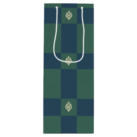 Groene benzine logo wijn cadeautas (Voorkant)
