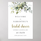 Groene beplanting boho bruidsfeest aftelbord poster (Voorkant)