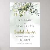 Groene beplanting boho bruidsshower aftelbord poster (Voorkant)