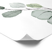 Groene beplanting boho bruiloft feest countdown bo poster (Hoek)