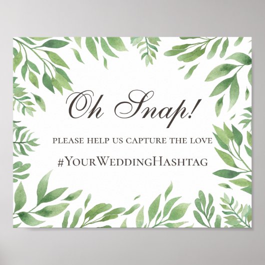 Groene beplanting. Groene trouw hashtag instagram Poster (Voorkant)
