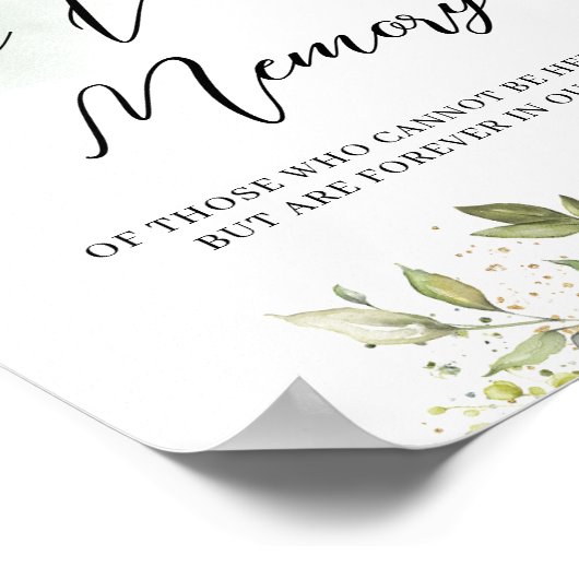 Groene beplanting ter liefdevolle herinnering trou poster (Hoek)