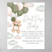 Groene Beren ballon Bearly Wait Zeg geen Baby Poster (Voorkant)