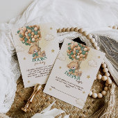 Groene Beren ballonnen Baby showers luier Raffle Informatiekaartje