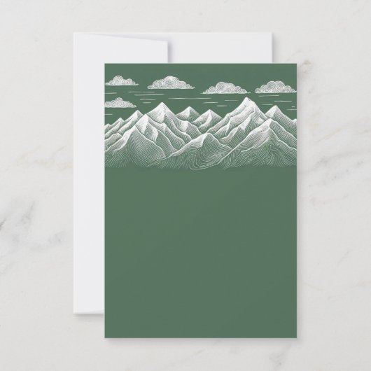 Groene Berg Bruiloft Voedsel Keuzen RSVP Kaartje (Achterkant)