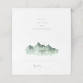 Groene Berg Land Bruiloft Plaats Kaart Plaatskaartje (Buitenkant ongevouwen)