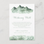 Groene Berg Land Bruiloft Wishing Well Informatiekaartje (Voorkant)