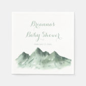 Groene berg landelijke baby shower servetten (Voorkant)