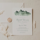 Groene berg landelijke bruidsuitnodiging theeparti kaart