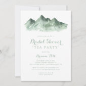 Groene berg landelijke bruidsuitnodiging theeparti kaart (Voorkant)