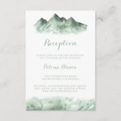 Groene berg landelijke huwelijksreceptie  informatiekaartje (Voorkant)