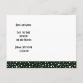 Groene berg winter bruiloft Save the Date Aankondigingskaart (Achterkant)