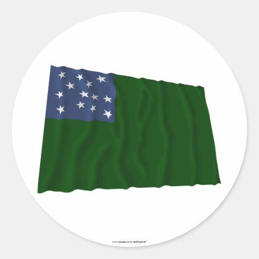 Groene bergbekkenvlag ronde sticker (Voorkant)