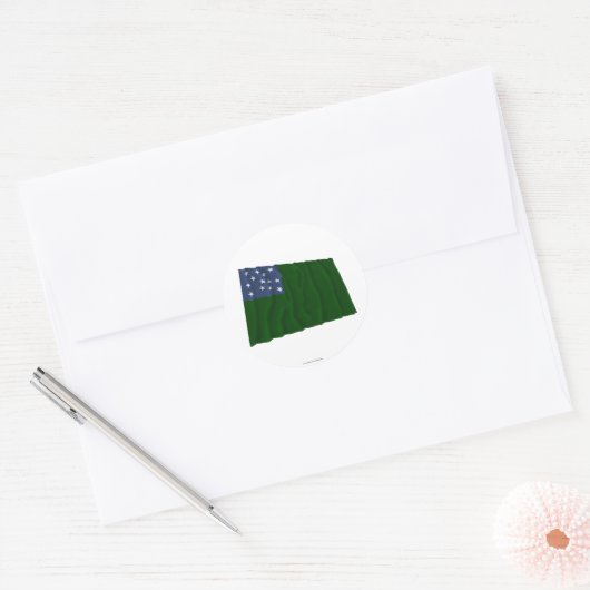Groene bergbekkenvlag ronde sticker (Envelop)