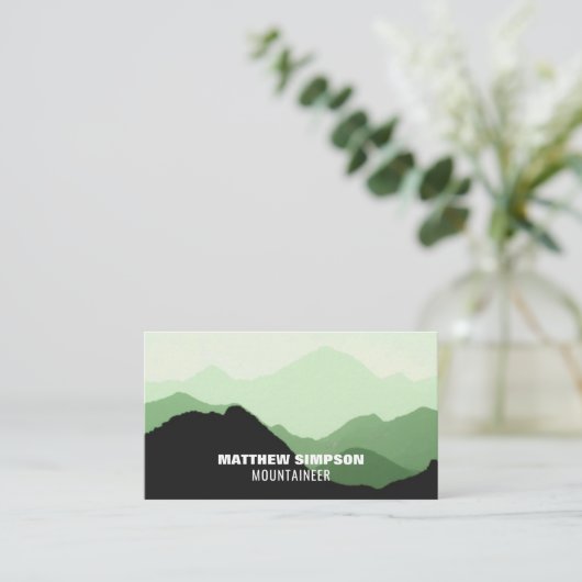 Groene bergbeklimmen, wandelen en beklimmen visitekaartje (Staand voorkant)