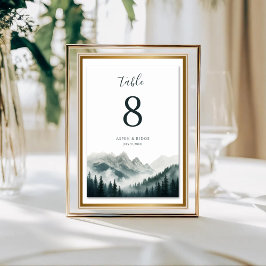 Groene Bergen Aquarel Berg Tafel Nummer Kaart