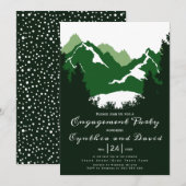Groene bergen, bruiloft met naaldbomen kaart (Voorkant / Achterkant)