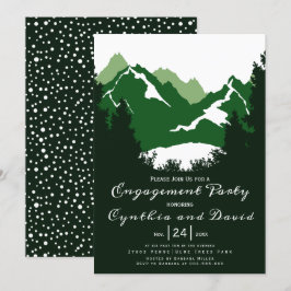 Groene bergen, bruiloft met naaldbomen kaart