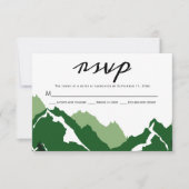 Groene bergen bruiloft RSVP-antwoordkaart RSVP Kaartje (Voorkant)