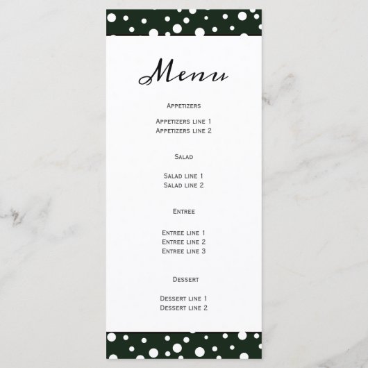 Groene bergen, coniferen trouwkaart menu (Achterkant)