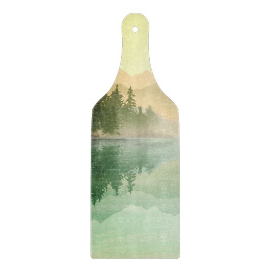 Groene bergen en boslandschap snijplank (Voorkant)