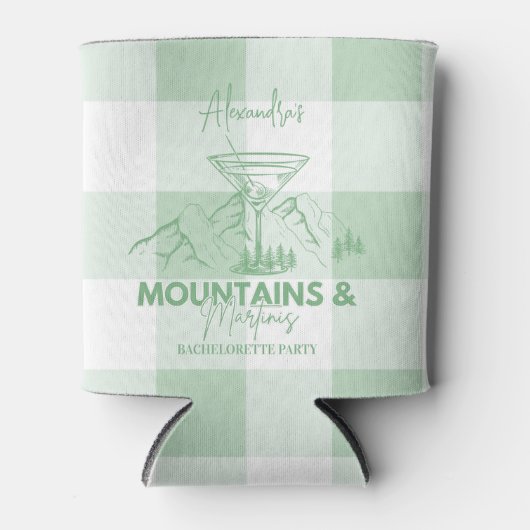 Groene bergen en Martinis Bachelorette Blikjeskoeler (Voorkant)