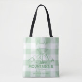 Groene Bergen en Martinis Bachelorette Tote Bag (Voorkant)