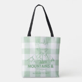 Groene Bergen en Martinis Bachelorette Tote Bag (Achterkant)